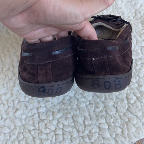 Chaps Men’s Slipper Size L (Indoor/Outdoor Slip On Fur Slippers Brown Suede - Picture 4 of 9